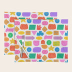 Fun retro sticker quote cartoon pattern Placemat Gallery Image 1