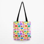 Fun retro sticker quote cartoon pattern Tote Bag Gallery Image 2