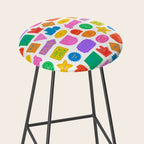 Fun retro sticker quote cartoon pattern Stool Gallery Image 2