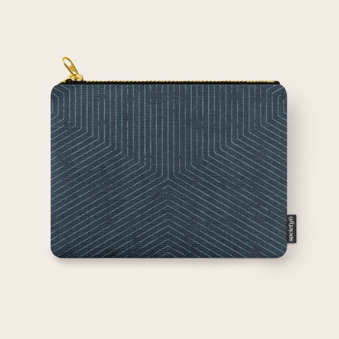 boho hexagon stripes - navy Carry All Pouch Gallery Image 1