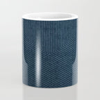 boho hexagon stripes - navy Coffee Mug Gallery Image 4