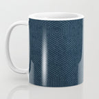 boho hexagon stripes - navy Coffee Mug Gallery Image 3