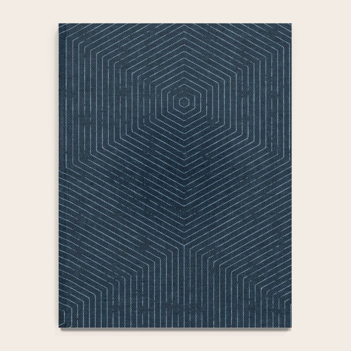boho hexagon stripes - navy Notebook Gallery Image 4