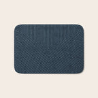 boho hexagon stripes - navy Bath Mat Gallery Image 1