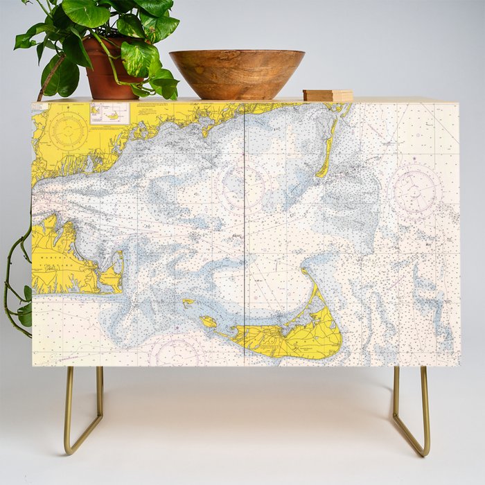 Vintage Map of The Nantucket Sound (1966) Credenza Gallery Image 1