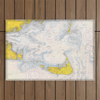 Vintage Map of The Nantucket Sound (1966) Outdoor Rug Gallery Image 1
