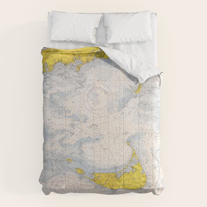 Vintage Map of The Nantucket Sound (1966) Comforter Gallery Image 1