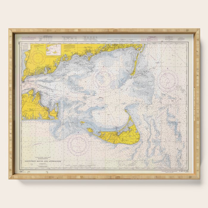 Vintage Map of The Nantucket Sound (1966) Serving Tray Gallery Image 1