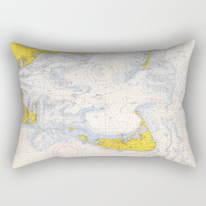Vintage Map of The Nantucket Sound (1966) Rectangular Pillow Gallery Image 1