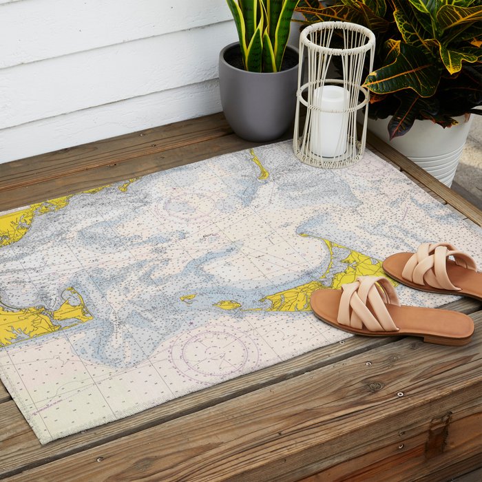 Vintage Map of The Nantucket Sound (1966) Outdoor Rug Gallery Image 2