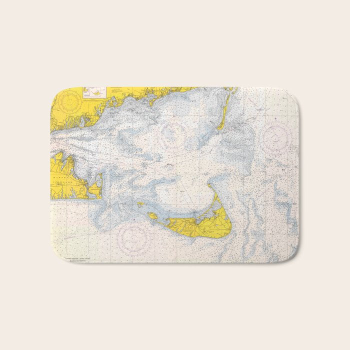 Vintage Map of The Nantucket Sound (1966) Bath Mat Gallery Image 1