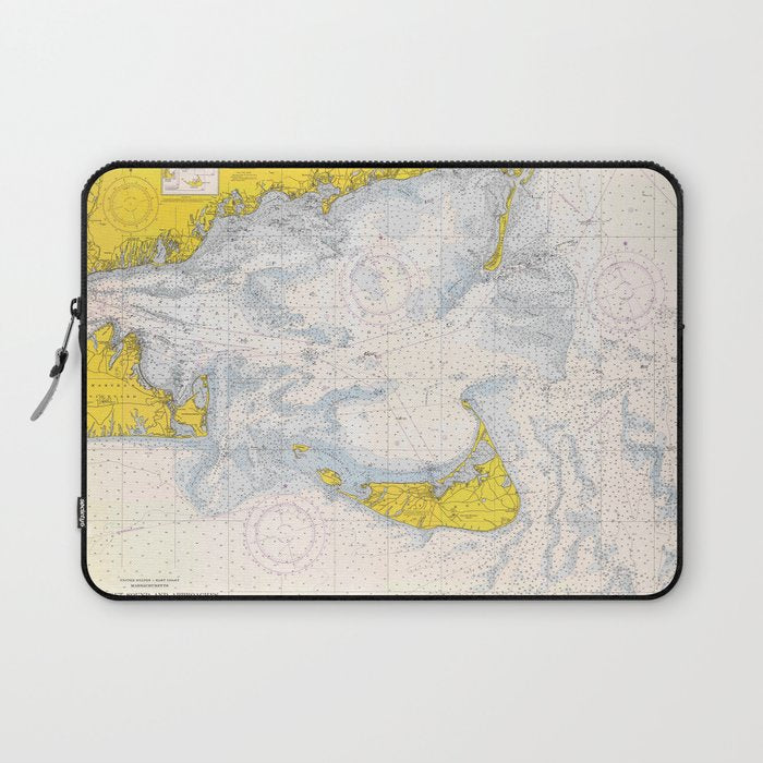 Vintage Map of The Nantucket Sound (1966) Laptop Sleeve Gallery Image 1