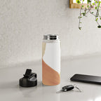 Abstract terracotta and green shapes Water Bottle Gallery Image 4