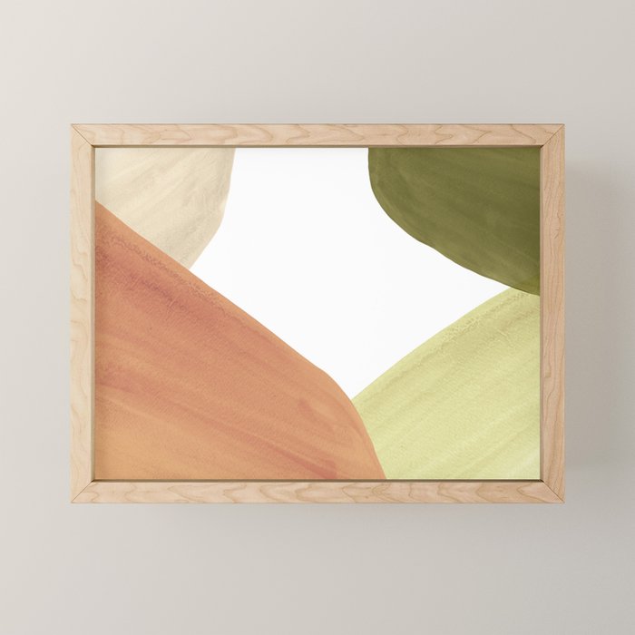 Abstract terracotta and green shapes Mini Art Print Gallery Image 1