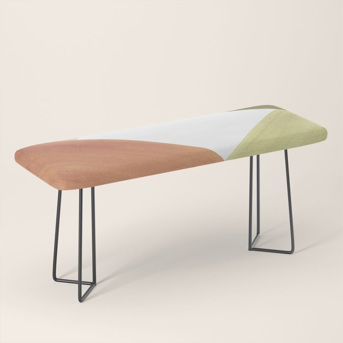 Abstract terracotta and green shapes Bench Gallery Image 1