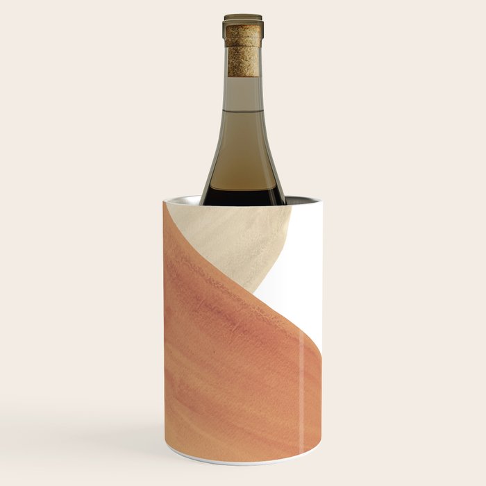 Abstract terracotta and green shapes Wine Chiller Gallery Image 2