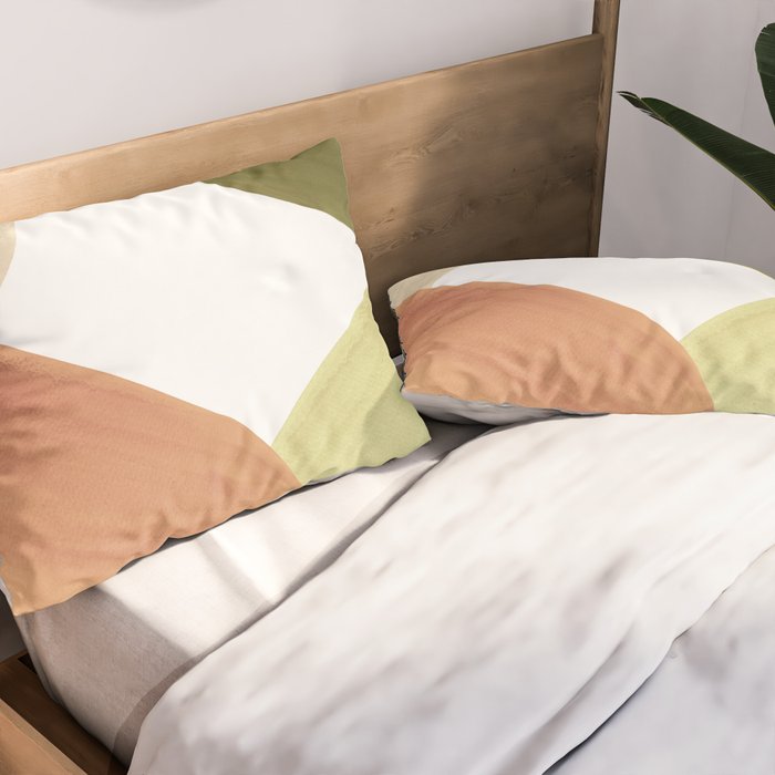 Abstract terracotta and green shapes Pillow Sham Gallery Image 2