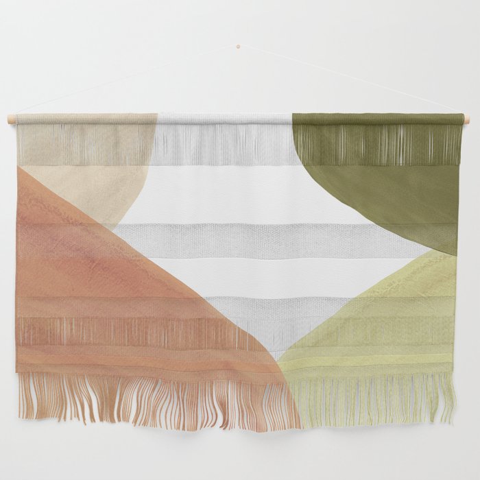 Abstract terracotta and green shapes Wall Hanging Gallery Image 1