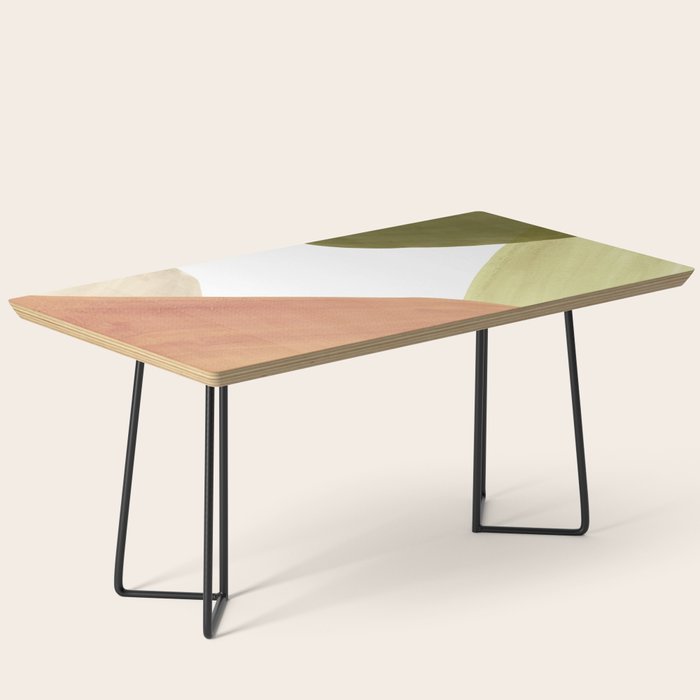 Abstract terracotta and green shapes Coffee Table Gallery Image 1
