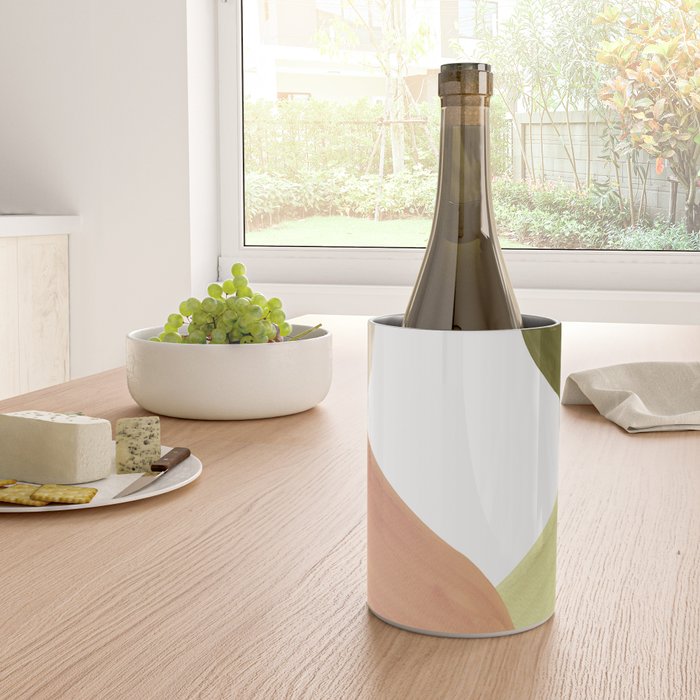 Abstract terracotta and green shapes Wine Chiller Gallery Image 4