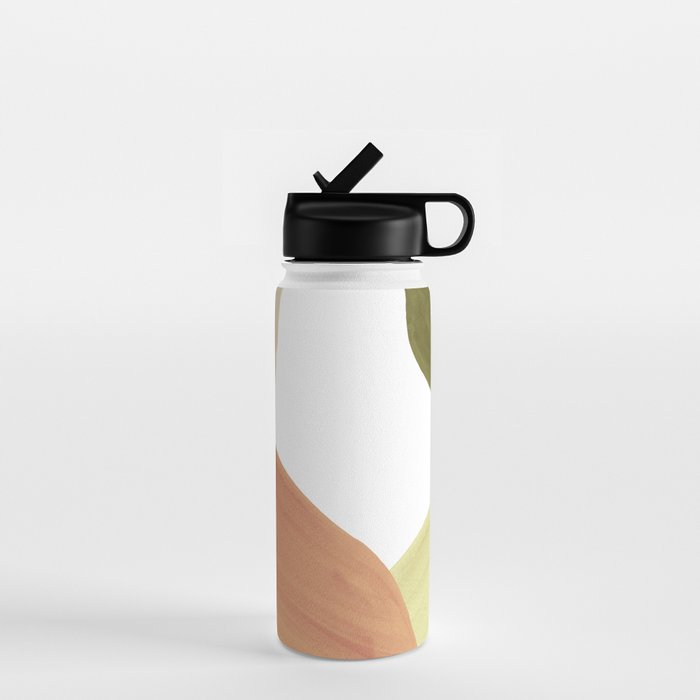 Abstract terracotta and green shapes Water Bottle Gallery Image 1