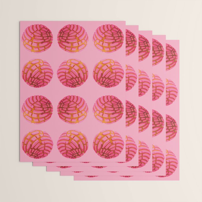 Pink concha bread mexican concha pan dulce mexican food lover Wrapping Paper Gallery Image 3