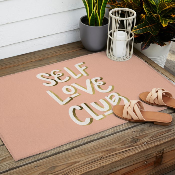 Self Love Club - Blush & Gold Palette Outdoor Rug Gallery Image 2