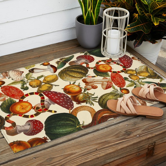 Mysterious Mushroom Forest  Outdoor Rug Gallery Image 2