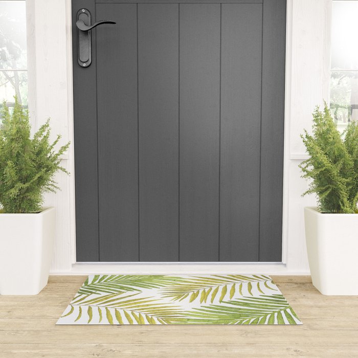 Palms on White Welcome Mat Gallery Image 3