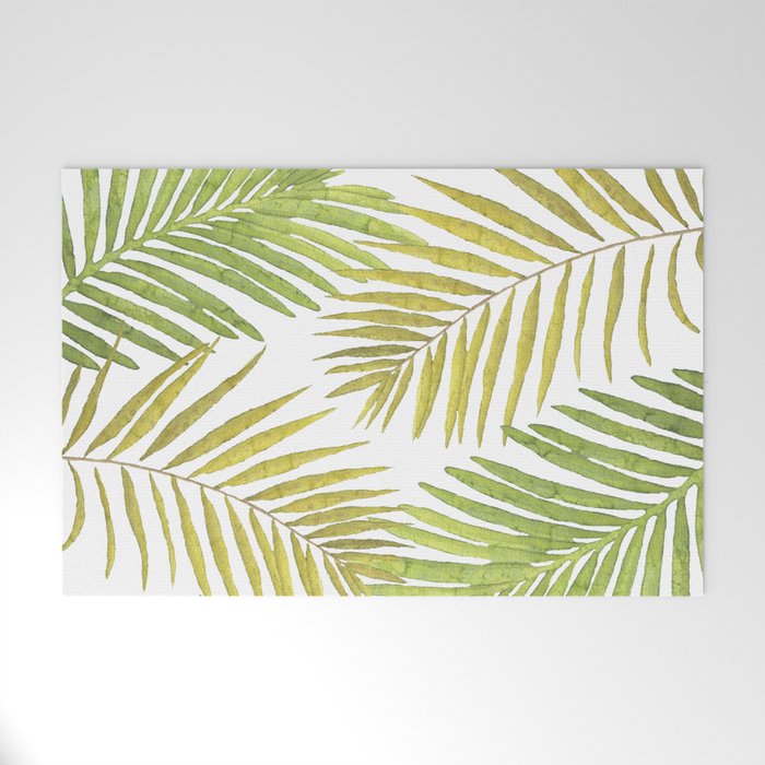 Palms on White Welcome Mat Gallery Image 1