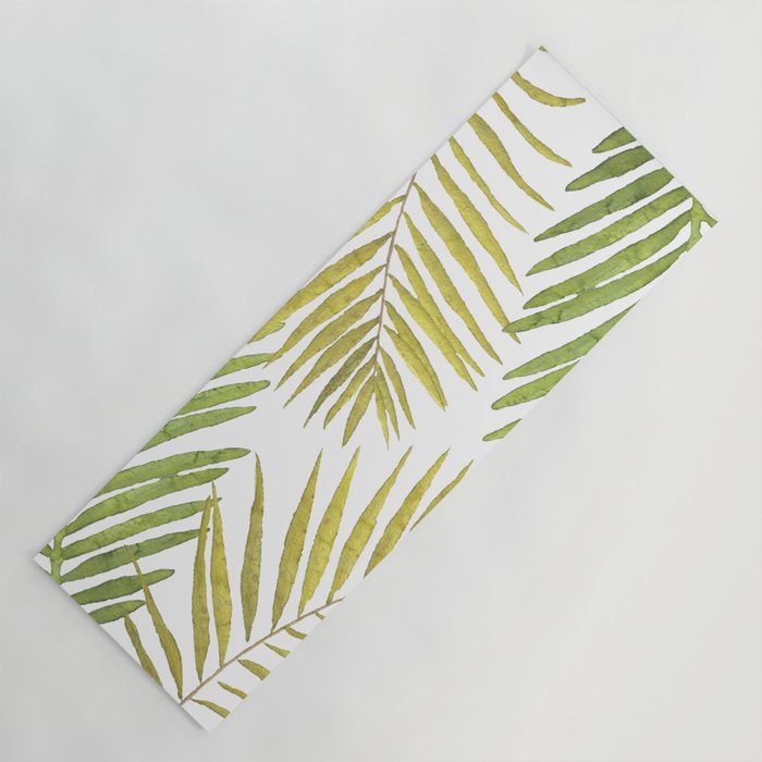 Palms on White Yoga Mat Gallery Image 1