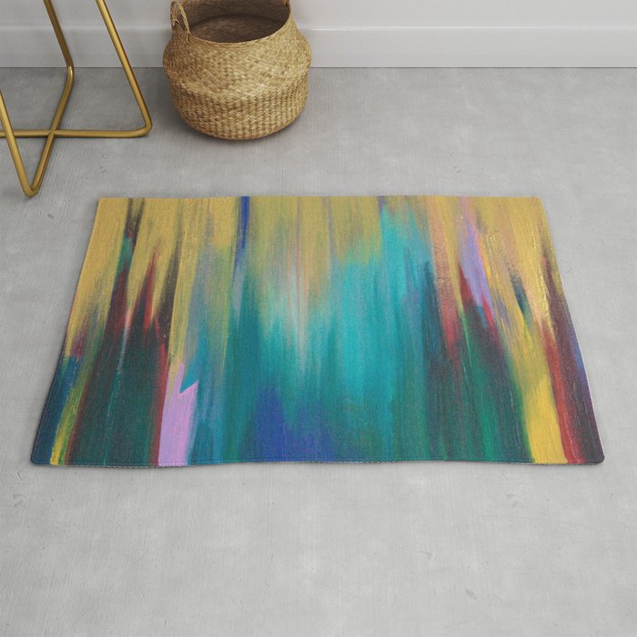 Green & Gold Abstract Rug Gallery Image 1