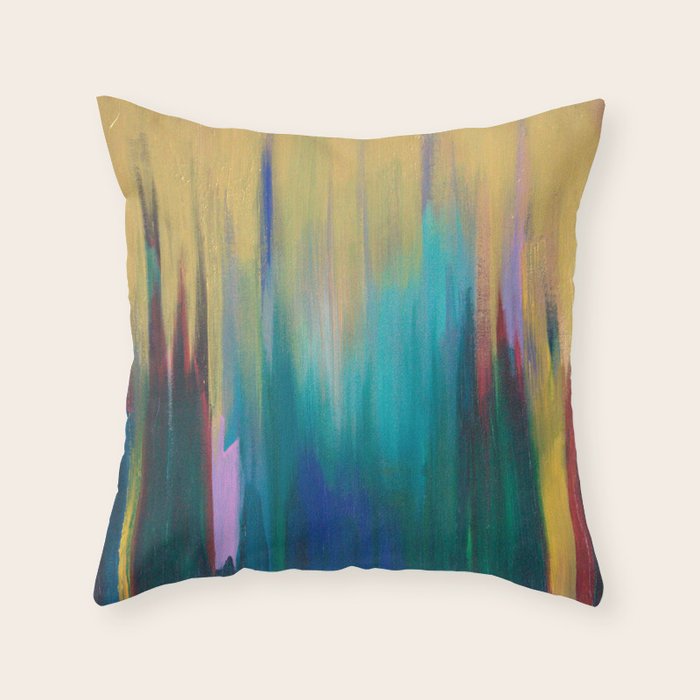 Green & Gold Abstract Throw Pillow Gallery Image 6