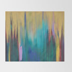 Green & Gold Abstract Throw Blanket Gallery Image 2