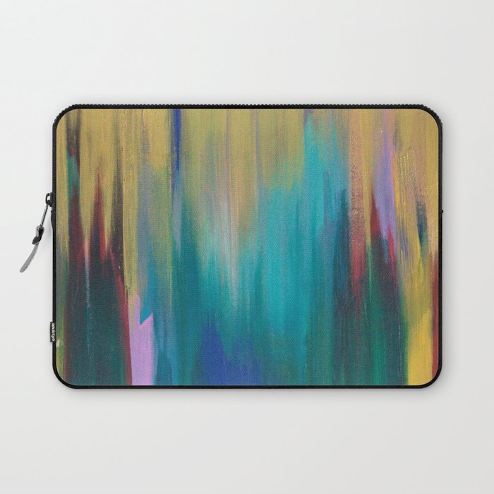 Green & Gold Abstract Laptop Sleeve Gallery Image 1
