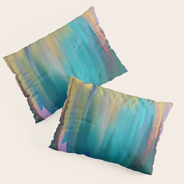 Green & Gold Abstract Pillow Sham Gallery Image 3