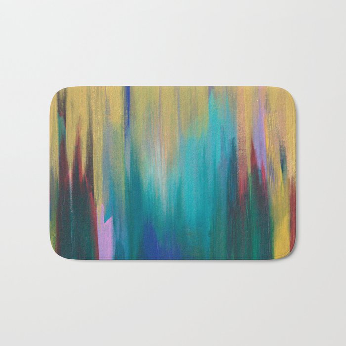 Green & Gold Abstract Bath Mat Gallery Image 1