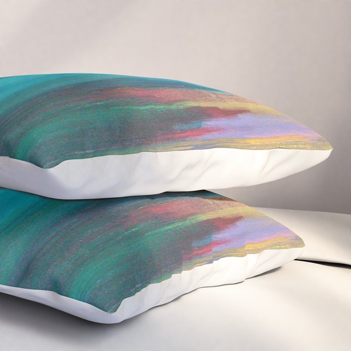 Green & Gold Abstract Pillow Sham Gallery Image 3