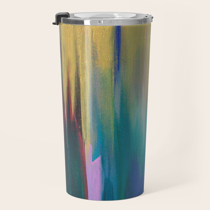 Green & Gold Abstract Travel Mug Gallery Image 3