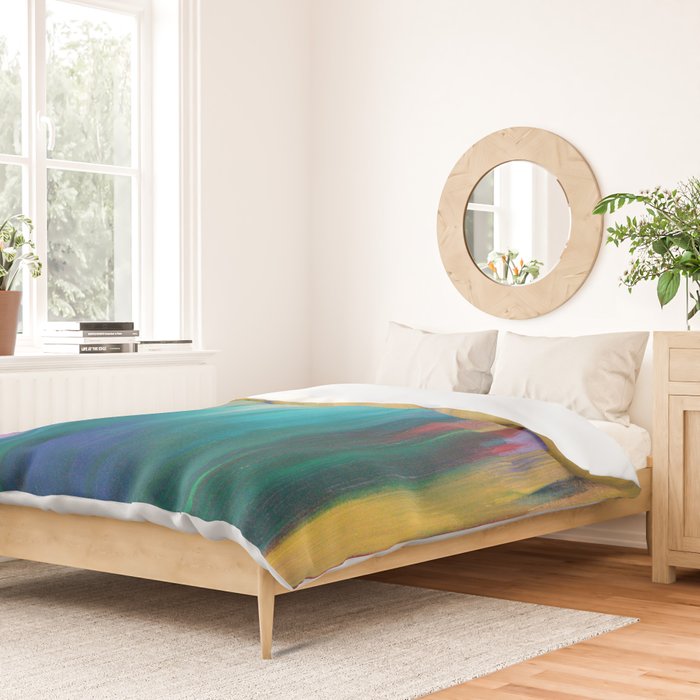 Green & Gold Abstract Duvet Cover Gallery Image 2