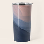 Waves In Texture - Blue & Beige Travel Mug Gallery Image 1