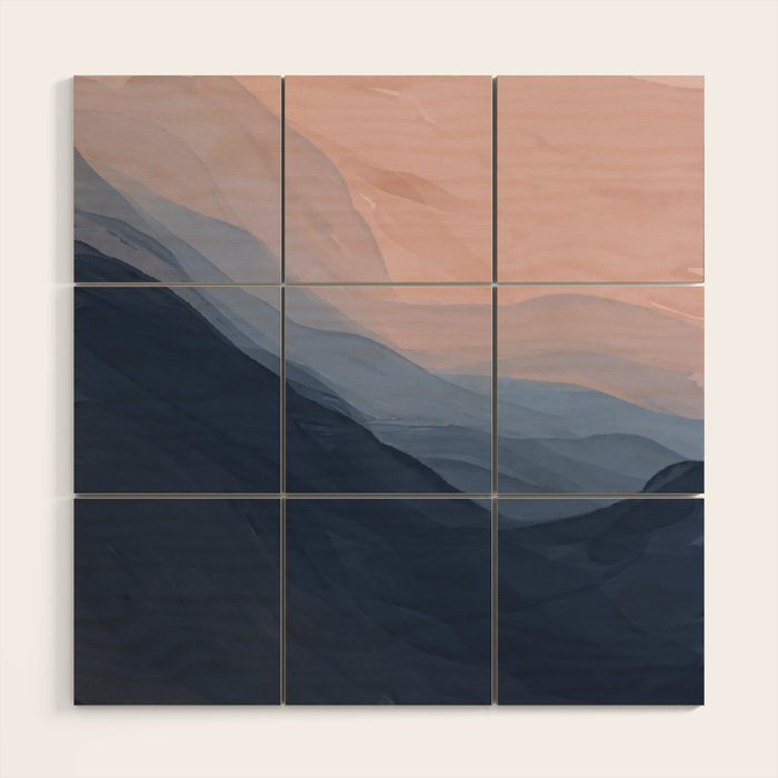 Waves In Texture - Blue & Beige Wood Wall Art Gallery Image 1