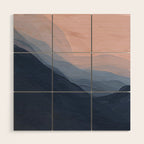 Waves In Texture - Blue & Beige Wood Wall Art Gallery Image 1