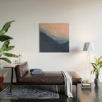 Waves In Texture - Blue & Beige Wood Wall Art Gallery Image 2