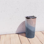Waves In Texture - Blue & Beige Travel Mug Gallery Image 4