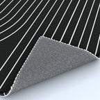 Minimal Line Curvature II Black and White Mid Century Modern Arch Abstract Rug Gallery Image 4