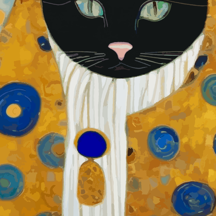 Klimt Cat with Green Eyes and Warm Shawl Coffee Mug Gallery Image 2