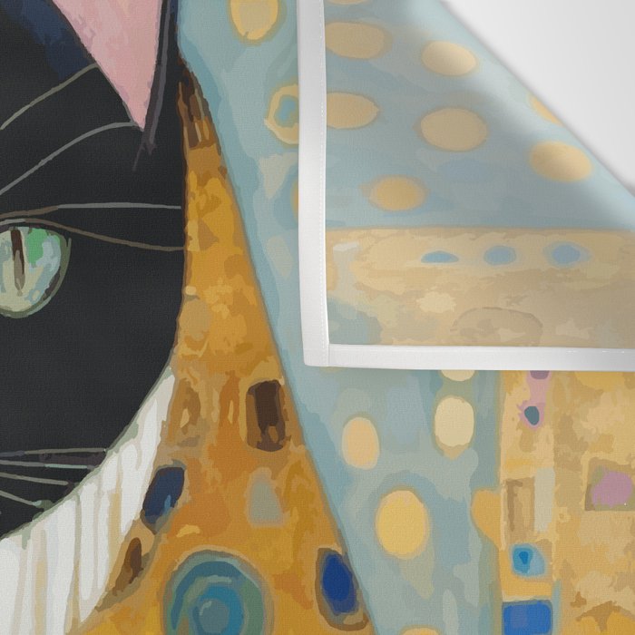 Klimt Cat with Green Eyes and Warm Shawl Wall Tapestry Gallery Image 3