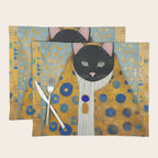 Klimt Cat with Green Eyes and Warm Shawl Placemat Gallery Image 1