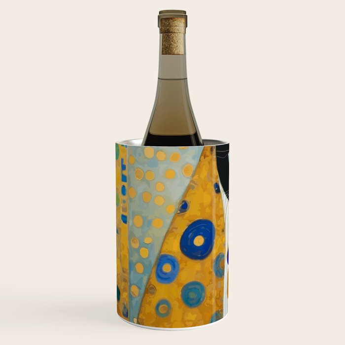 Klimt Cat with Green Eyes and Warm Shawl Wine Chiller Gallery Image 2